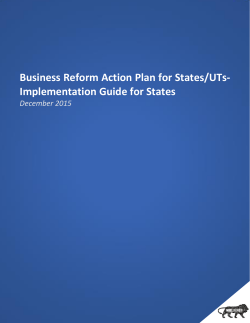 Business Reform Action Plan for States/UTs