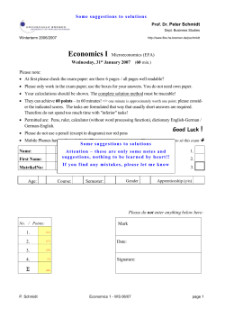 Klausur Gesamtwirtschaftlicher Rahmen