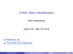 CUDA: Matrix Multiplication