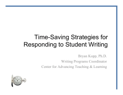 Time-Saving Strategies for Responding to Student - UW