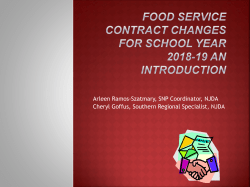 Food Service Contract Changes For School Year 2018
