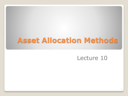 Asset Allocation Methods