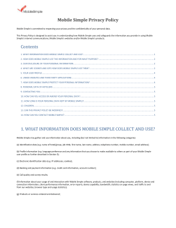 Mobile Simple Privacy Policy Contents 1. WHAT INFORMATION