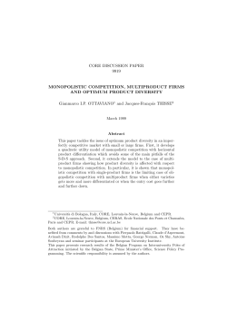 CORE DISCUSSION PAPER 9919 MONOPOLISTIC COMPETITION