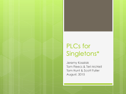 PLC PD for Singletons and Electives Aug 12 and 14 2015