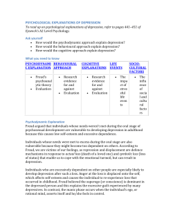 PSYCHOLOGICAL EXPLANATIONS OF DEPRESSION