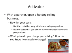 Costs, Revenue, and Profit Maximization