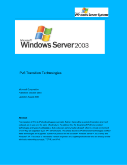 Microsoft Windows 2003 Server Whitepaper on IPv4 to