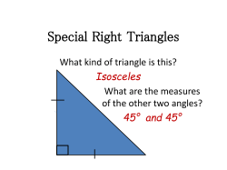 Special Right Triangles