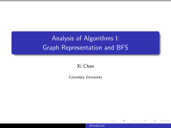 Graph Representation and BFS - Analysis of Algorithms I