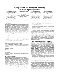 A proposition for exception handling in multi-agent systems