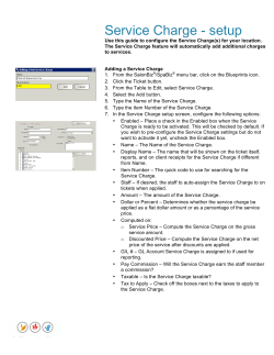Service Charge Guide