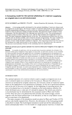 A forecasting model for the optimal scheduling of a