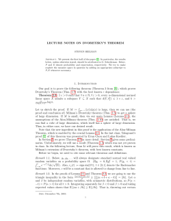 LECTURE NOTES ON DVORETZKY`S THEOREM 1. Introduction