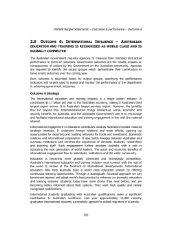 Outcome 6 - Department of Education and Training