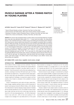 MUSCLE DAMAGE AFTER A TENNIS MATCH IN YOUNG PLAYERS