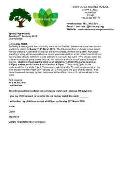 Ice-Hockey Letter (KS2) - Shawlands Primary School