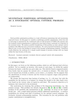 Multistage Portfolio Optimization as a Stochastic Optimal Control