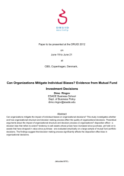 Can Organizations Mitigate Individual Biases? Evidence from