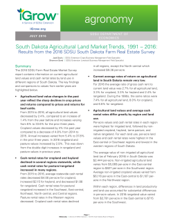 South Dakota Agricultural Land Market Trends, 1991