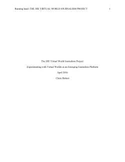 The JJIE Virtual World Journalism Project