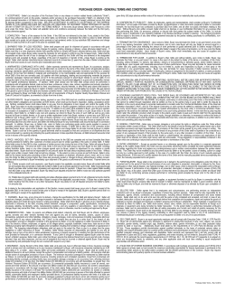purchase order - general terms and conditions