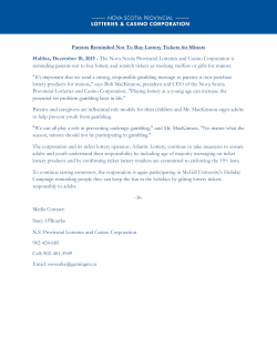 Parents Reminded Not To Buy Lottery Tickets for Minors Halifax