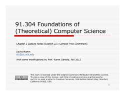 91.304 Foundations of (Th ti l) C t S i (Theoretical) Computer Science