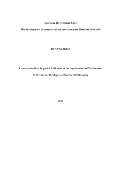 Sport and the Victorian City - Dora.dmu.ac.uk