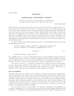 CHAPTER 4 ELEMENTARY HYPOTHESIS TESTING Prior