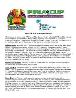 PIMA CUP 2016 TOURNAMENT RULES All games will be played
