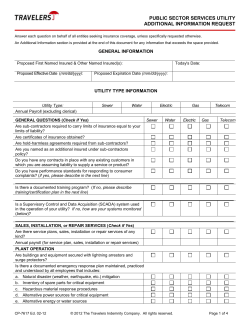 Public Sector Services Utility Additional Information Request