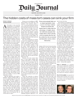 The hidden costs of mass tort cases can sink your firm