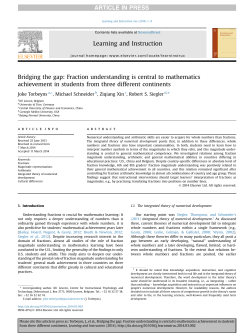 Bridging the gap: Fraction understanding is central to mathematics