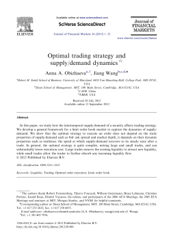 Optimal trading strategy and supply/demand dynamics
