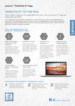 Lenvo X1 Yoga Datasheet