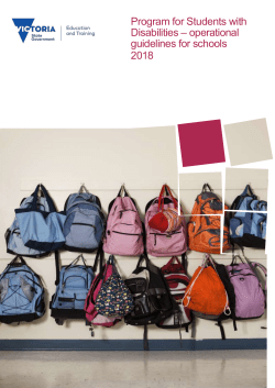 Program for Students with Disabilities Operational Guidelines for