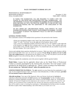 Professional Responsibility Exam Fall 2016