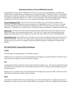 2017-2018 Cost of Attendance Rationale