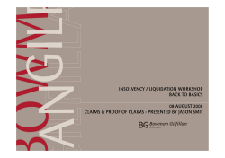insolvency / liquidation workshop back to basics 08 august