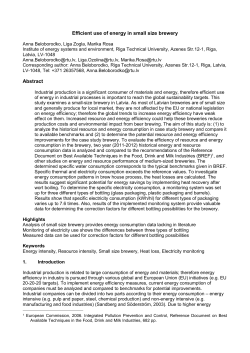 Energy intensity, Resource intensity, Small size brewery, Heat loss