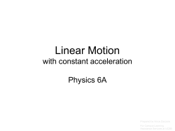 Linear Motion - UCSB C.L.A.S.