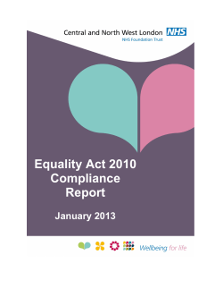 CNWL Equality Act Compliance Report 2013 FINAL