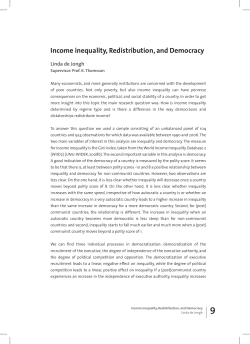 Income inequality, Redistribution, and Democracy
