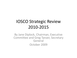 IOSCO Strategic Review 2010-2015