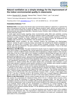Natural ventilation as a simple strategy for the improvement of the