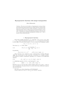 Hypergeometric functions with integer homogeneities