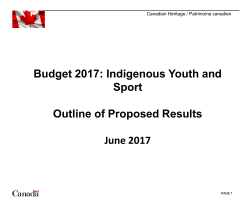Indigenous Youth and Sport Outline of