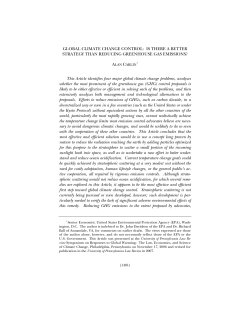 Global Climate Change Control: Is There a Better Strategy Than
