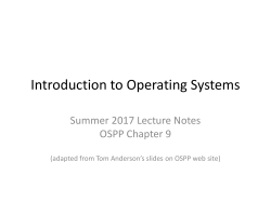 OSPP: Caching and Virtual Memory